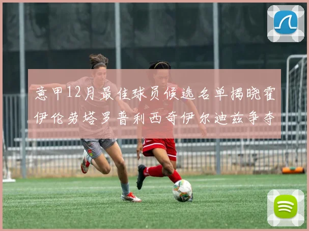意甲12月最佳球员候选名单揭晓霍伊伦劳塔罗普利西奇伊尔迪兹争夺荣誉